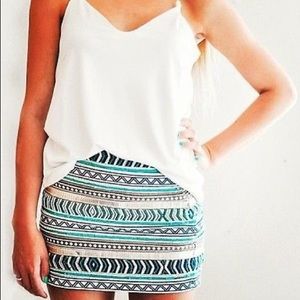 Beaded mini skirt